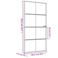 Miniatyrbilde 9 av 9: vidaXL Innerdør slank svart 102,5x201,5 cm herdet glass og aluminium