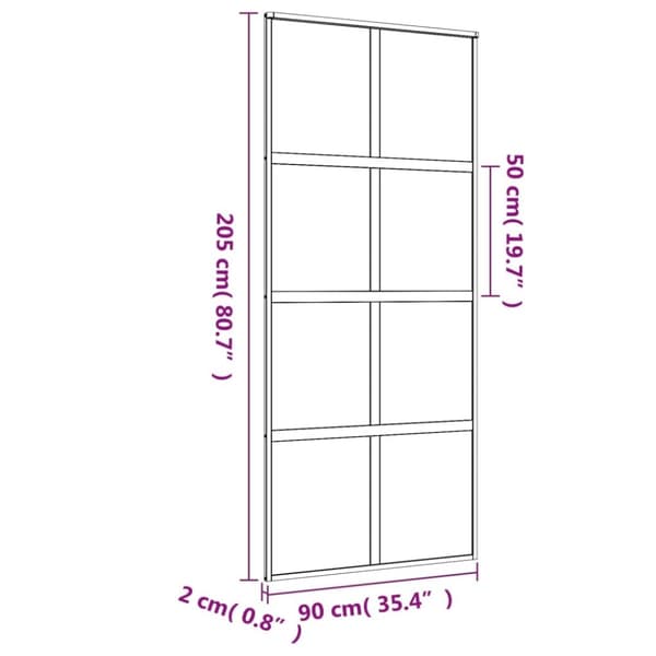 vidaXL Skjutdörr guld 90x205 cm klart ESG-glas och aluminium