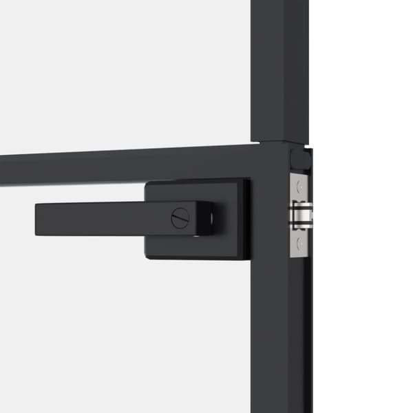 vidaXL dør 83x201,5 cm hærdet glas og aluminium sort -  Husdøre