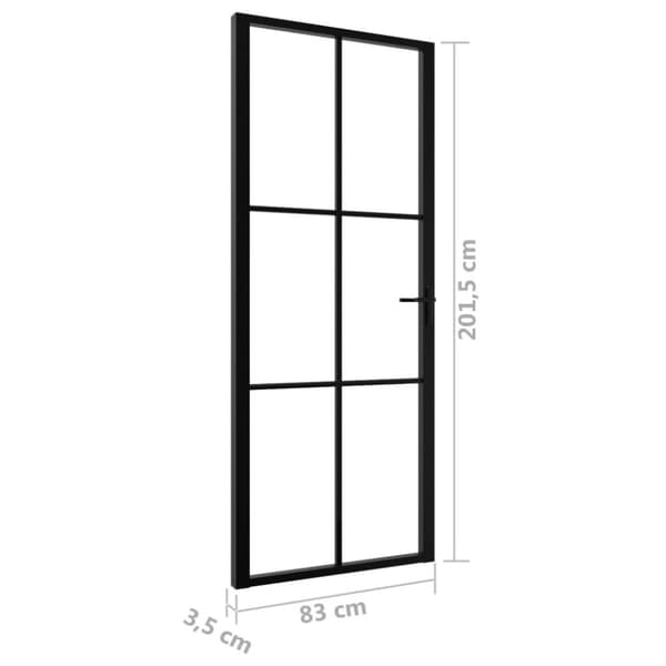 vidaXL Sisäovi ESG-lasi ja alumiini 83x201,5 cm musta -  Kodin ovet