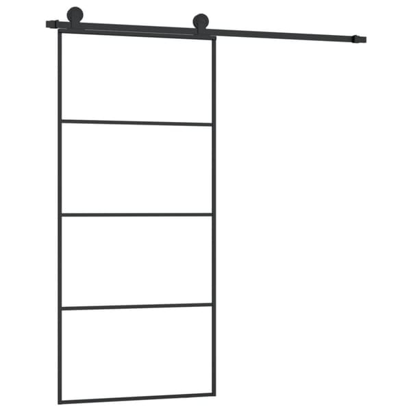 vidaXL skydedør med hardwaresæt 90x205 cm sikkerhedsglas aluminium -  Husdøre