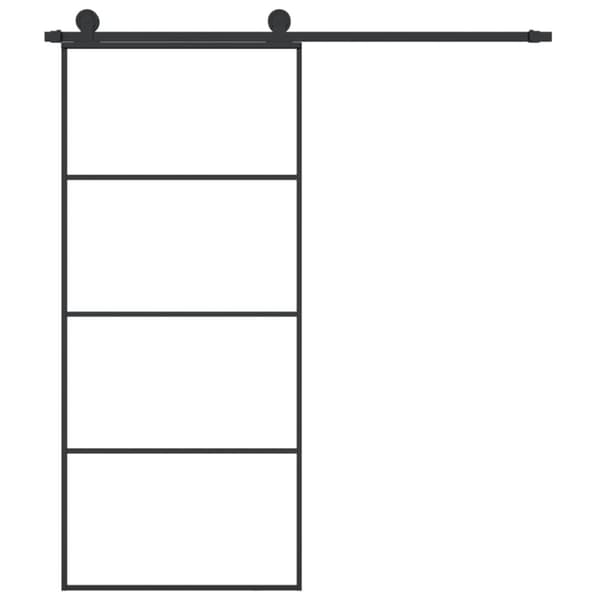 vidaXL skydedør med hardwaresæt 90x205 cm sikkerhedsglas aluminium -  Husdøre