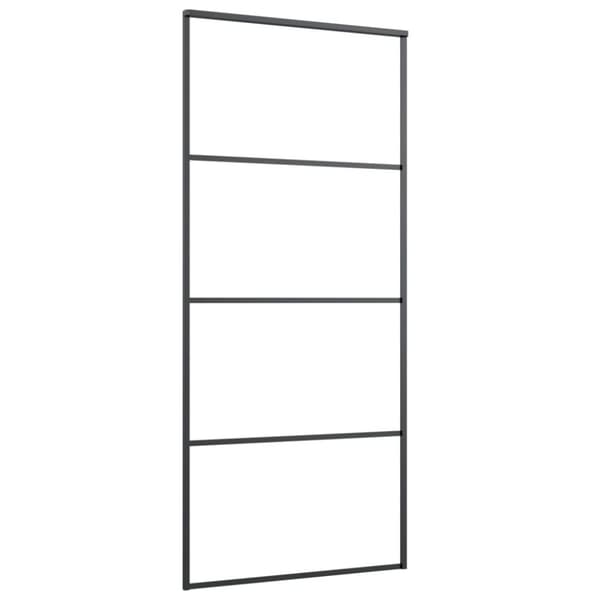 vidaXL skydedør med hardwaresæt 90x205 cm sikkerhedsglas aluminium -  Husdøre