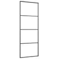 Pikkukuva 4 / 6: vidaXL Liukuovi alumiini ja ESG-lasi 76x205 cm musta -  Kodin ovet