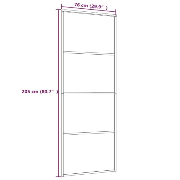 vidaXL Liukuovi alumiini ja ESG-lasi 76x205 cm musta -  Kodin ovet