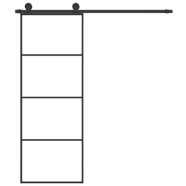 vidaXL skydedør med hardwaresæt 76x205 cm sikkerhedsglas aluminium -  Husdøre