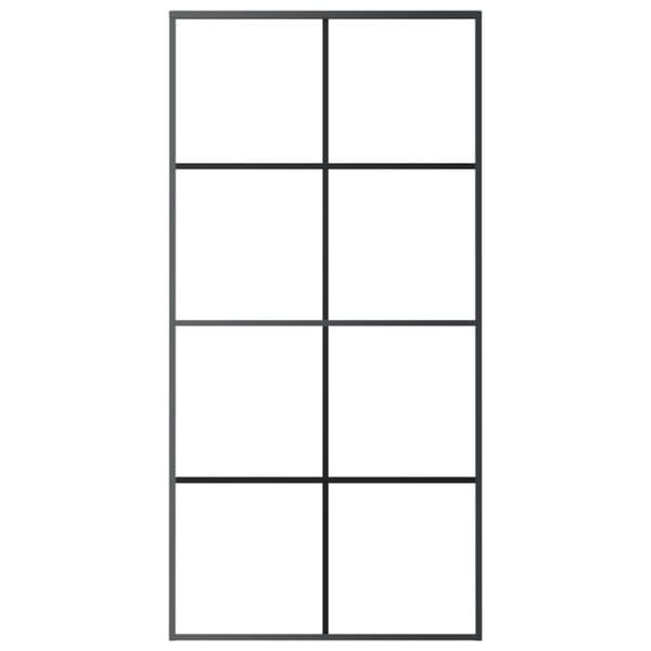 vidaXL skydedør 102,5x205 cm aluminium og sikkerhedsglas sort -  Husdøre