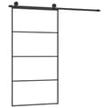 Miniatyrbillede 3 af 9: vidaXL skydedør med hardwaresæt 102,5x205 cm sikkerhedsglas aluminium -  Husdøre