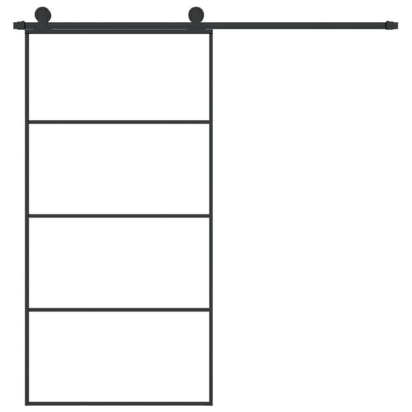 vidaXL skydedør med hardwaresæt 102,5x205 cm sikkerhedsglas aluminium -  Husdøre