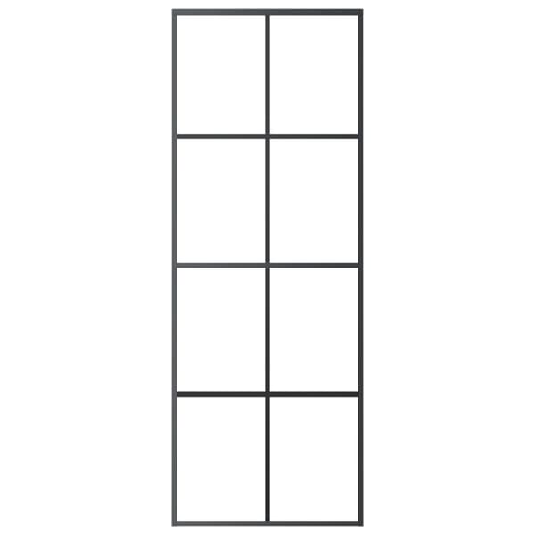 vidaXL skydedør med hardwaresæt 76x205 cm sikkerhedsglas aluminium -  Husdøre