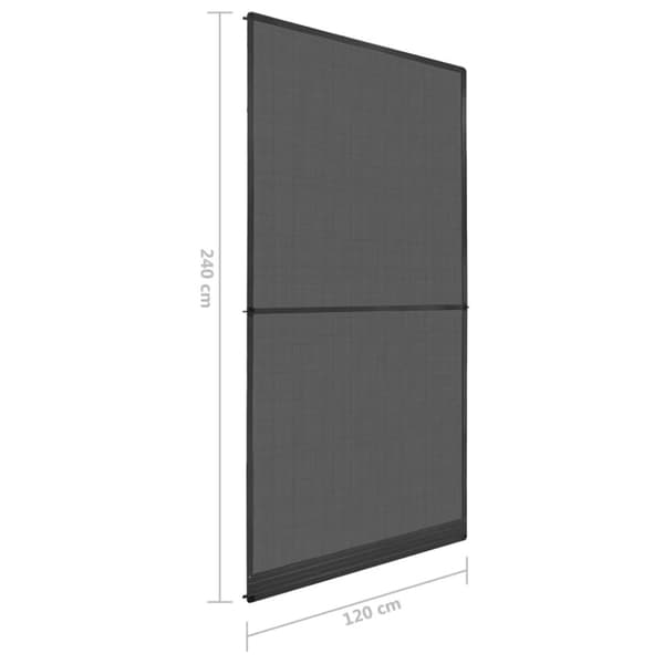 vidaXL Insektsnät med gångjärn för dörr antracit 120x240 cm -  Husdörrar
