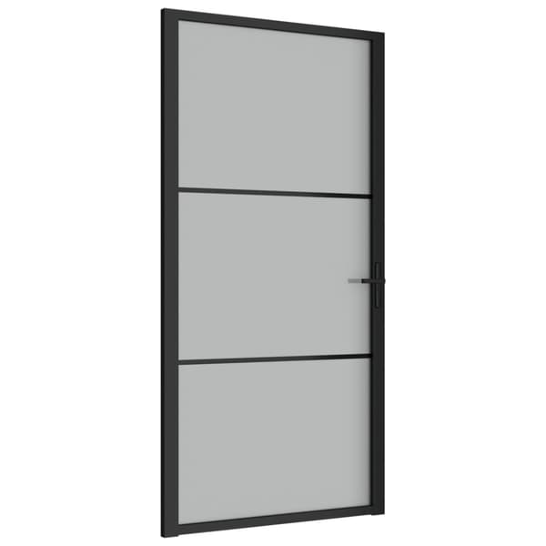 vidaXL dør 102,5x201,5 cm sikkerhedsglas mat glas og aluminium sort -  Husdøre