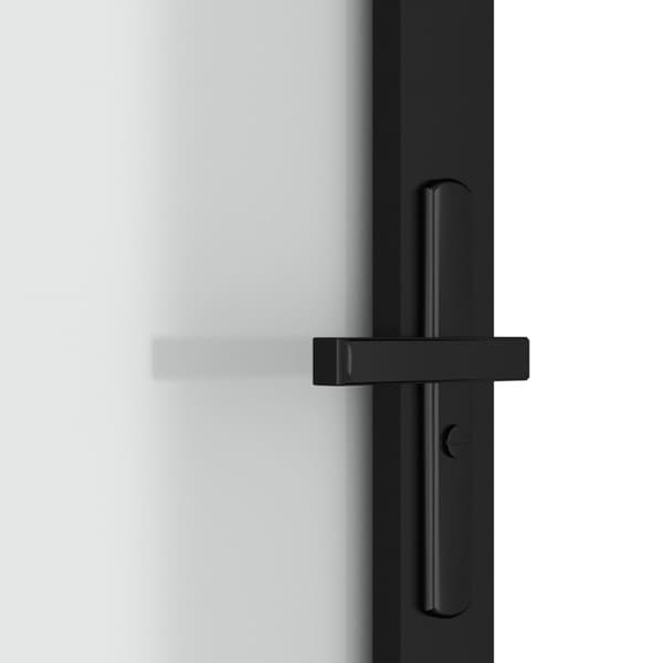 vidaXL dør 102,5x201,5 cm sikkerhedsglas mat glas og aluminium sort -  Husdøre