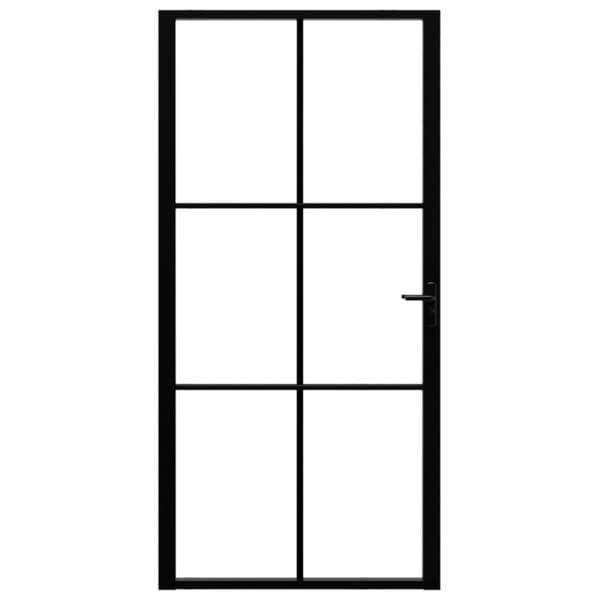 vidaXL indvendig dør 102,5x201,5 cm sikkerhedsglas og aluminium sort -  Husdøre