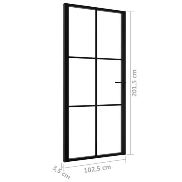 vidaXL indvendig dør 102,5x201,5 cm sikkerhedsglas og aluminium sort -  Husdøre
