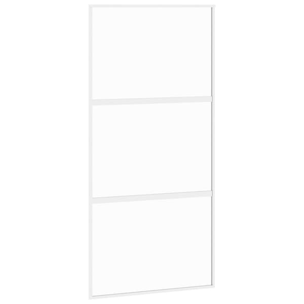vidaXL skydedør 102,5x205 cm hærdet glas og aluminium hvid -  Husdøre
