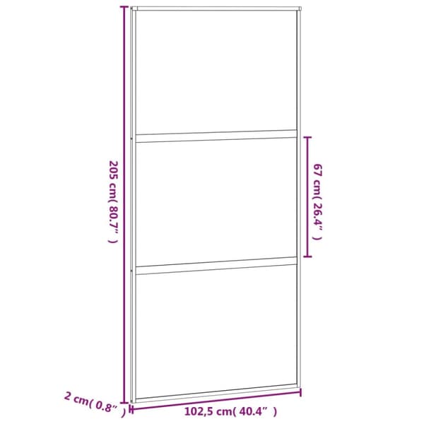 vidaXL skydedør 102,5x205 cm hærdet glas og aluminium hvid -  Husdøre
