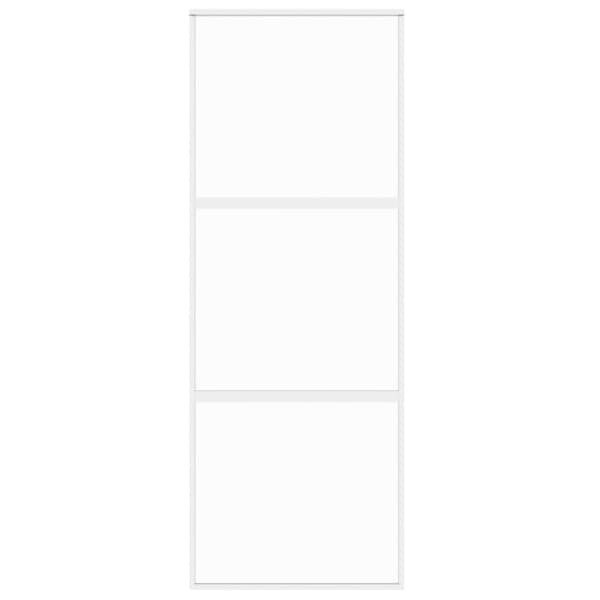 vidaXL skydedør 76x205 cm hærdet glas og aluminium hvid -  Husdøre
