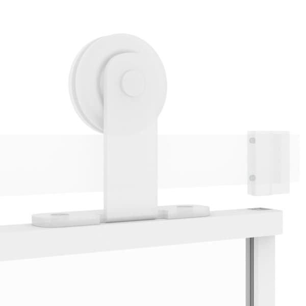 vidaXL skydedør 76x205 cm hærdet glas og aluminium hvid -  Husdøre