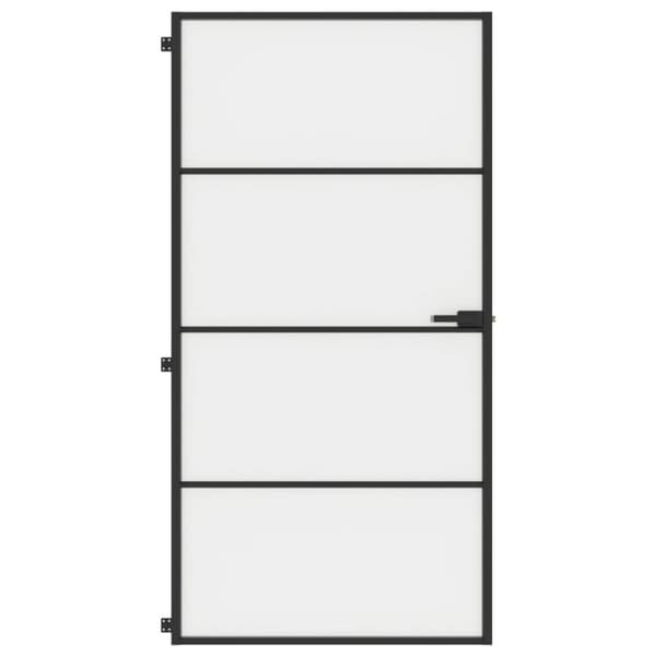 vidaXL dør 102,5x201,5 cm hærdet glas og aluminium sort -  Husdøre