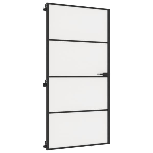 vidaXL dør 102,5x201,5 cm hærdet glas og aluminium sort -  Husdøre