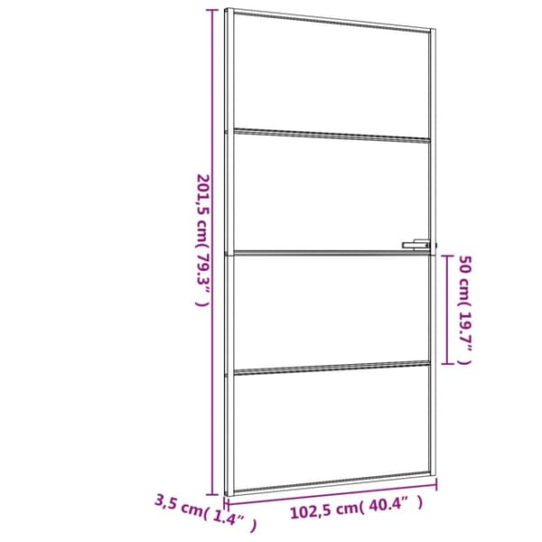 vidaXL dør 102,5x201,5 cm hærdet glas og aluminium sort -  Husdøre