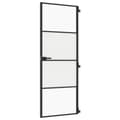 Pikkukuva 3 / 10: vidaXL Sisäovi ohut musta 76x201,5 cm karkaistu lasi ja alumiini -  Kodin ovet
