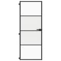 Pikkukuva 4 / 10: vidaXL Sisäovi ohut musta 76x201,5 cm karkaistu lasi ja alumiini -  Kodin ovet