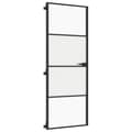 Pikkukuva 6 / 10: vidaXL Sisäovi ohut musta 76x201,5 cm karkaistu lasi ja alumiini -  Kodin ovet