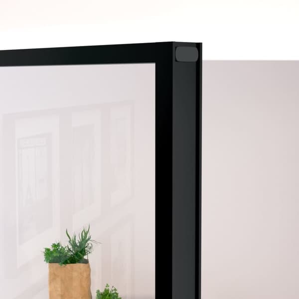 The Living Store dør 76x201,5 cm hærdet glas og aluminium sort -  Husdøre
