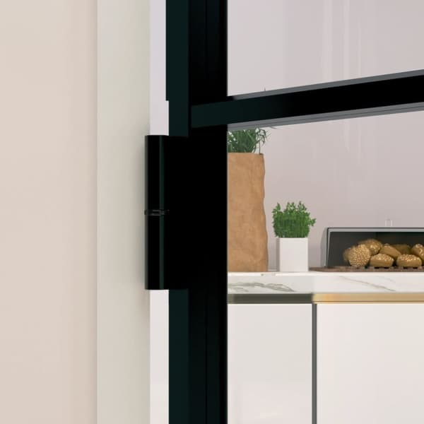 The Living Store dør 76x201,5 cm hærdet glas og aluminium sort -  Husdøre