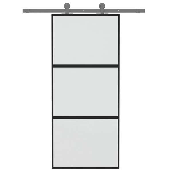 The Living Store Liukuovi musta 90x205 cm karkaistu lasi ja alumiini -  Kodin ovet