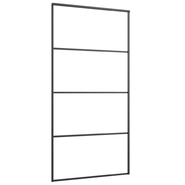Husdøre - Living skydedør med hardwaresæt 102,5x205 cm sikkerhedsglas aluminium