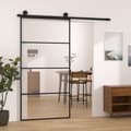 Miniatyrbillede 2 af 9: Husdøre - Living skydedør med hardwaresæt 102,5x205 cm sikkerhedsglas aluminium