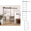 Miniatyrbillede 1 af 9: Husdøre - Living skydedør med hardwaresæt 102,5x205 cm sikkerhedsglas aluminium