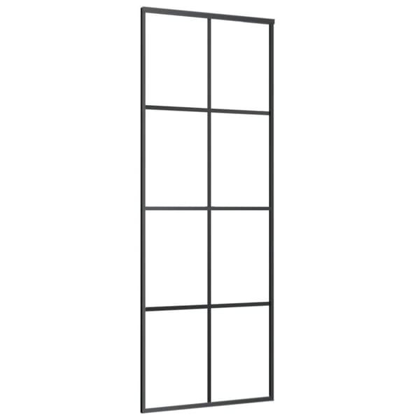 Husdøre - Living skydedør 76x205 cm aluminium og sikkerhedsglas sort