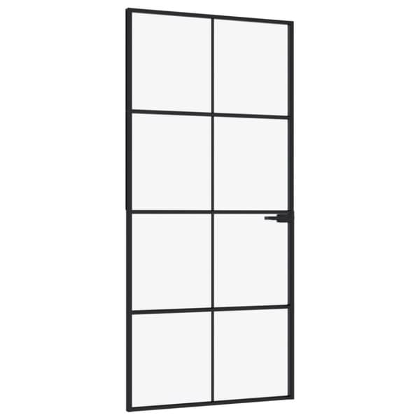 Innerdörr 93x201,5 cm härdat glas och aluminium slim - Dörr - Dörrar - Home & Living