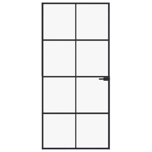 Innerdörr 93x201,5 cm härdat glas och aluminium slim - Dörr - Dörrar - Home & Living