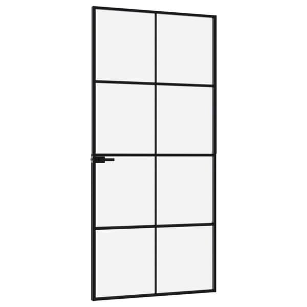 Innerdörr 93x201,5 cm härdat glas och aluminium slim - Dörr - Dörrar - Home & Living