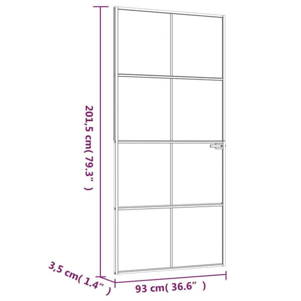 Innerdörr 93x201,5 cm härdat glas och aluminium slim - Dörr - Dörrar - Home & Living