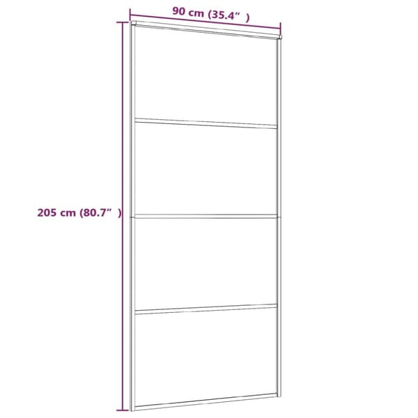 Skydedør 90x205 cm hærdet matteret glas og aluminium sort - Skydedør - Skydedøre - Home & Living