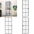 Pikkukuva 1 / 9: Sisäovi musta 83x201,5 cm karkaistu lasi ja alumiini ohut - Sisäovi - Sisäovet - Home & Living