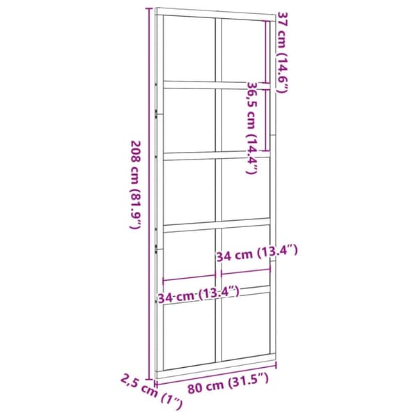 vidaXL Låvedør 80x208 cm heltre furu