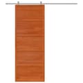 Miniatyrbilde 4 av 11: vidaXL Låvedør voksbrun 80x208 cm heltre furu
