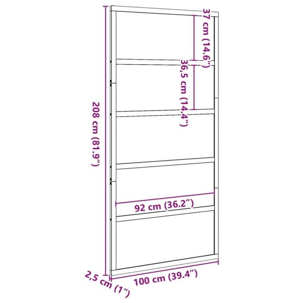 vidaXL Lato-ovi vahanruskea 100x208 cm täysi mänty