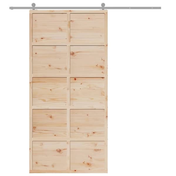 vidaXL Låvedør 100x208 cm heltre furu