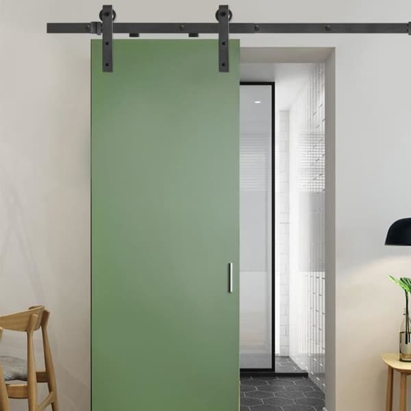 Skjutdörr - XMTECH - 183cm - Stålskena - Svart - Monteringssystem ingår