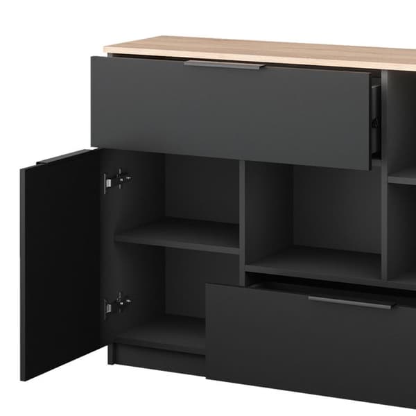 Vicco skänk Betti, antracit, 120 x 83,6 cm 2x dörr, 2x låda och 1x öppet fack