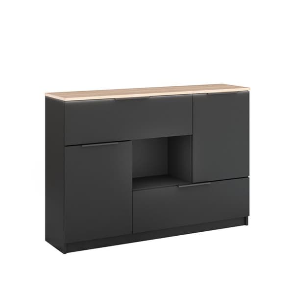 Vicco skänk Betti, antracit, 120 x 83,6 cm 2x dörr, 2x låda och 1x öppet fack
