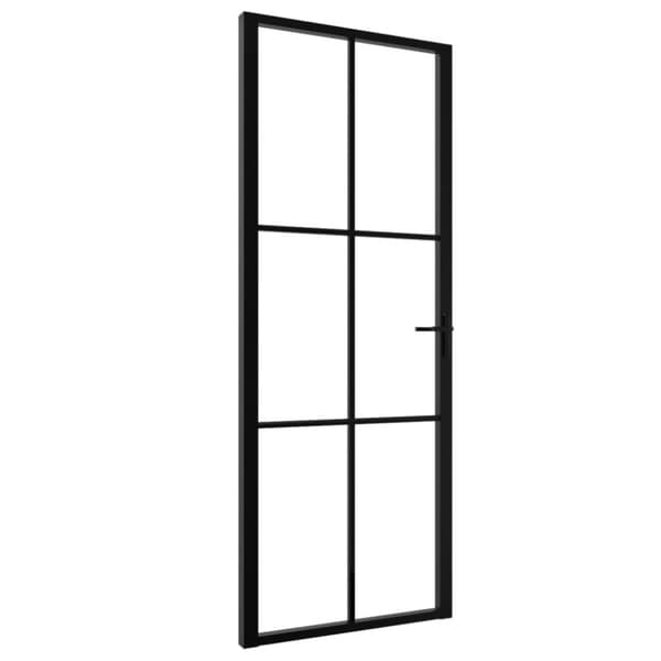 Innerdörr ESG-glas och aluminium 76x201,5 cm svart